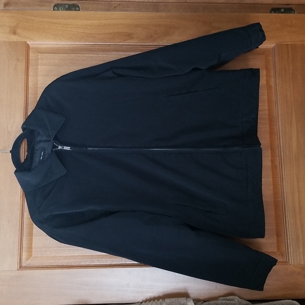 Mens Black Claiborne PolyTech Jacket Size Medium Workwear Classic Office